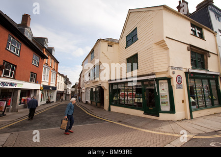 Großbritannien, Cornwall, Launceston, High Street, die Stadt des ältesten Durviving Wohnungen Stockfoto