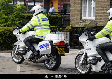 Metropolitan Police Special Escort Group Motorrad Vorreiter. Stockfoto