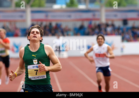 Sieger des Rennens bei der Paralympic-WM statt in Manchester 2010 Stockfoto