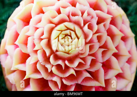 Geschnitzte Wassermelone thai-Stil Stockfoto