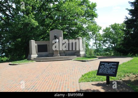 Präsident Abraham Lincoln Memorial auf der Soldaten National Cemetery in Gettysburg, Pennsylvania. Stockfoto