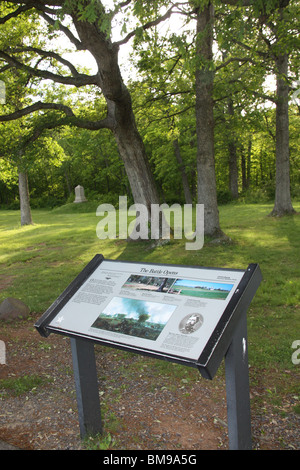 Marker in Gettysburg, wo General John Reynolds am 1. Juli 1863 tödlich verwundet wurde. Stockfoto