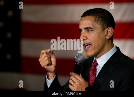 22 January 2008 Ð Lexington, South Carolina ÐDemocratic Präsidentschaftskandidat Barack Obama spricht während einer Wahlkampfrallye. Die Veranstaltung ist Teil des Vorlaufs zu dem heiß umkämpften South Carolina Democratic Primary. Stockfoto