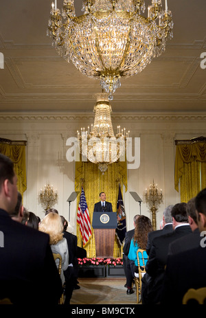 29 Mai 2009 – Washington, DC-Präsident Barack Obama liefert Hinweise auf Bemühungen um die Nationen Cyber Infrastruktur. Stockfoto