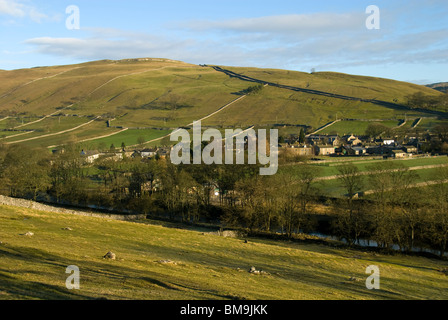 Das Dorf Kettlewell in Wharfedale, Yorkshire Dales National Park, England, UK. Stockfoto