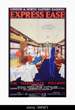 Alten LNER Eisenbahn Plakat Förderung Harrogate Stockfoto