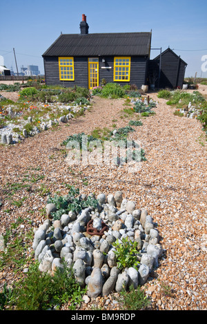 Prospect Cottage - die späten Jarmans Haus am Strand Dungeness Kent Stockfoto