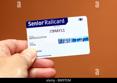Senior BahnCard, London mit ticket Stockfoto