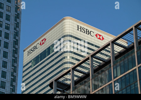 Die HSBC World Headquarters, 8 Canada Square in London Docklands, Großbritannien. Stockfoto