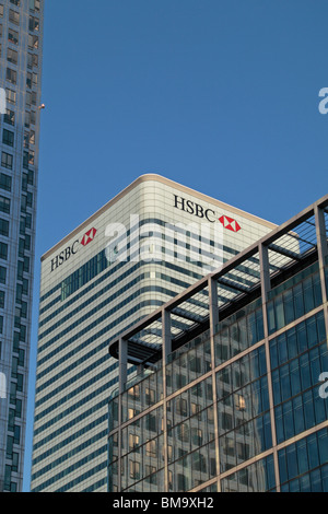 Die HSBC World Headquarters, 8 Canada Square in London Docklands, Großbritannien. Stockfoto