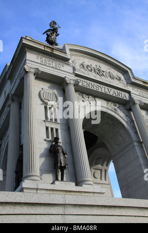 Pennsylvania-Denkmal in Gettysburg, PA Stockfoto