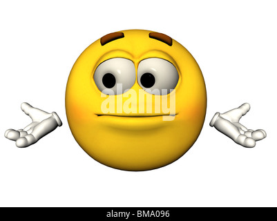 3D Abbildung einer hilflosen emoticon Stockfoto