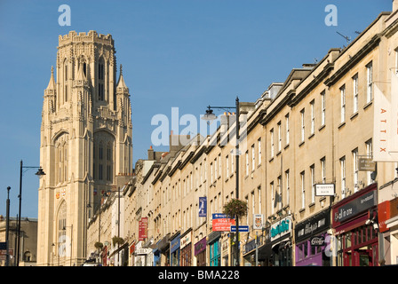 Park Street und Wills Memorial Building, Bristol, UK Stockfoto