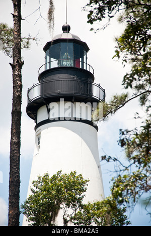 Amelia Island Lighthouse. Zog von Cumberland Island Georgia im Jahre 1838. Stockfoto