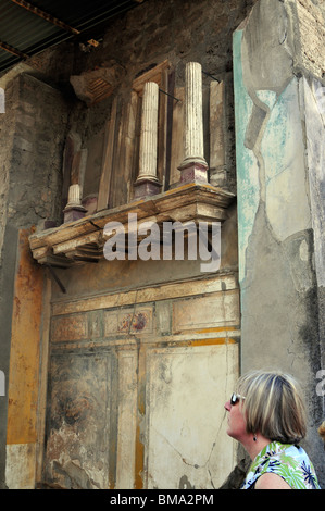 Haus des Faun, Pompeji, Italien. Detail der Dekoration im Eingangsbereich Stockfoto