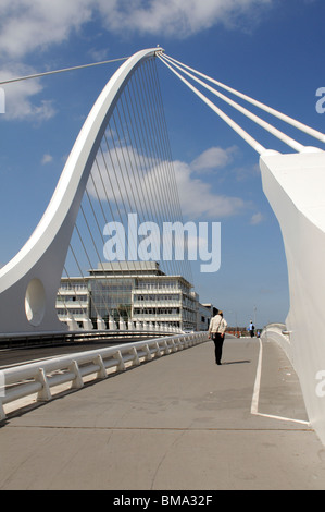 Samual Beckett Brücke über den Fluss Liffey in den Docklands Neubaugebiet von zentralen Dublin Irland Stockfoto