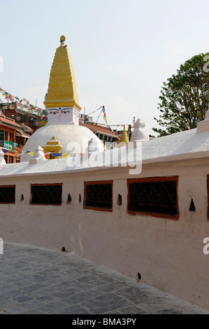 der Stupa in Boudhanath, eine der heiligsten buddhistischen Stätten in Kathmandu, Nepal Stockfoto