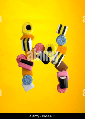 Essen-Buchstabe H Stockfoto