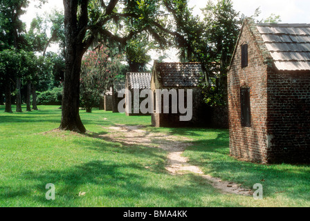 Bürgerkrieg-Ära Slave Viertel erhalten für historischen Wert in Charleston, SC, USA. Stockfoto
