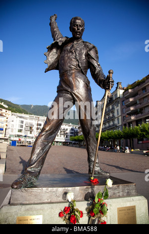 Statue von Freddie Mercury in Montreux Schweiz. Stockfoto