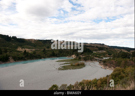 Rakaia River, bei der Rakaia Gorge, SH77, Südinsel, Neuseeland Stockfoto