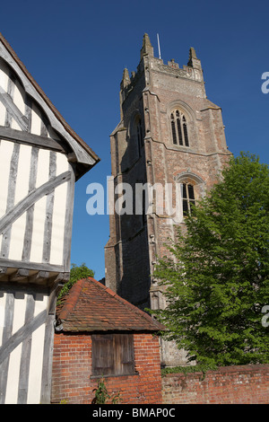 Großbritannien England Suffolk Stoke durch halbe Fachwerkhaus Nayland St. Mary's-Kirche Stockfoto
