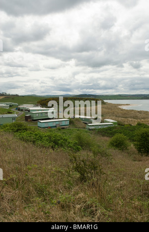 Wohnmobilstellplatz Budle Bay, Northumberland, England. Stockfoto
