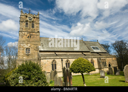 Die Pfarrei Kirche von St. Cuthbert, Allendale, Northumberland, England. Stockfoto