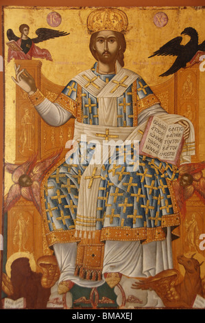 Christ in der Majestät von der Kirche des Hl. Johannes Tou Trafu. Byzantinische Museum. Zante. Ionischen Inseln. Griechenland. Stockfoto