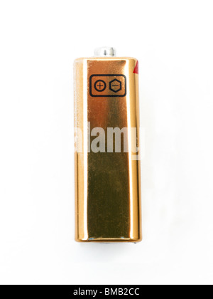 Batterie mit Plus- und Minus-Symbole Stockfoto