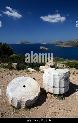 Überreste der Tempel des Poseidon, Kap Sounion, Griechenland Stockfoto