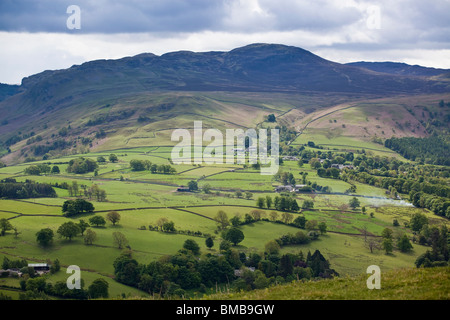 Ein Ausblick über ein Tal in Richtung St. Johns in The Vale in der Lake District Cumbria, England UK. Stockfoto