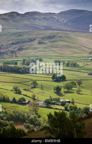 Ein Ausblick über ein Tal in Richtung St. Johns in The Vale in der Lake District Cumbria, England UK. Stockfoto