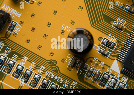 Detailbild der Leiterplatte hautnah Stockfoto