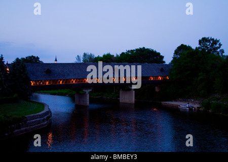 Frankenmuth Holz Brücke oder überdachte Brücke Stockfoto