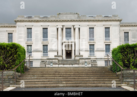 Die national Library of Wales in Aberystwyth gegen grauen Himmel Stockfoto