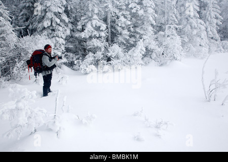 Franconia Notch State Park - White Mountains, New Hampshire USA - Winter Stockfoto