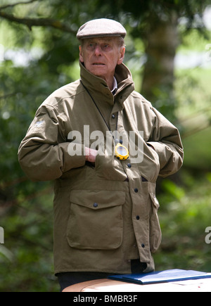 Großbritanniens Prinz Philip, Duke of Edinburgh eine flache Kappe trägt, auf der Rpyal Windsor Horse Show Stockfoto