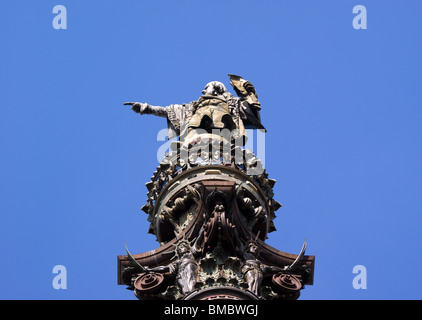 Christopher Columbus Colon Statue Denkmal Barcelona Spanien Europa Stockfoto