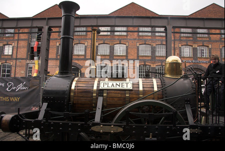 Robert Stephensons Planeten Dampf Lok, MOSI, Wissenschaft & Industriemuseum, Manchester, UK Stockfoto