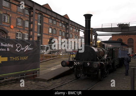 Robert Stephensons Planeten Dampf Lok, MOSI, Wissenschaft & Industriemuseum, Manchester, UK Stockfoto