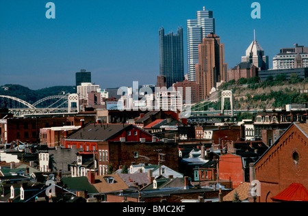 Pittsburgh, PA, USA - Stadtbild in der Innenstadt, Skyline, von South Side, Gentrification [USA] Smart City [USA] Stockfoto