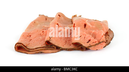 Mehrere Scheiben frisches Roastbeef Stockfoto