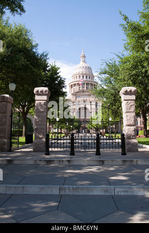 Eingangstor zur Texas State Capitol Gebäude oder Statehouse in Austin Stockfoto