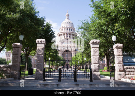 Eingangstor zur Texas State Capitol Gebäude oder Statehouse in Austin Stockfoto