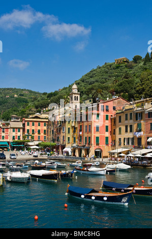 Malerischen Hafen und Uferpromenade, Portofino, Ligurien, Italien Stockfoto