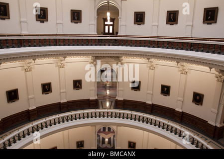 Balkone der Texas State Capitol Gebäude oder Statehouse Rotunde in Austin Stockfoto