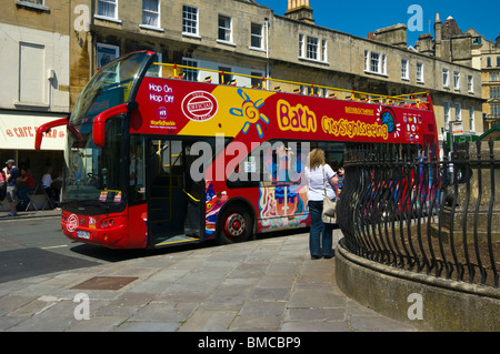 Open Top Sightseeing Bus Bad Somerset England Stockfoto