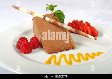 Schokoladen-Käsekuchen Stockfoto