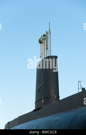 u-Boot-Schornstein von der Onondaga verankert in Pointe-au-Pere, Rimouski, Quebec Stockfoto